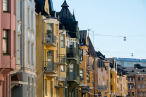 Helsinki, Jugendstilarchitektur im Stadtteil Eira, Juvilakatu, Fassaden Helsinki, Jugendstilarchitektur im Stadtteil Eira, Juvilakatu, Fassaden
